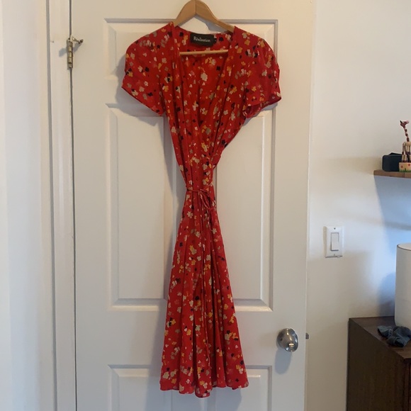 Realisation Par Dresses Realisation Par Red Floral Wrap Dress M